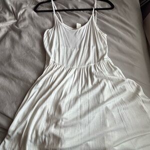 H&M white and navy Spaghetti Strap dress